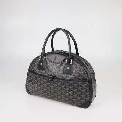 Goyard Black Goyardine Coated Canvas and Leather St. Jeanne MM Bag