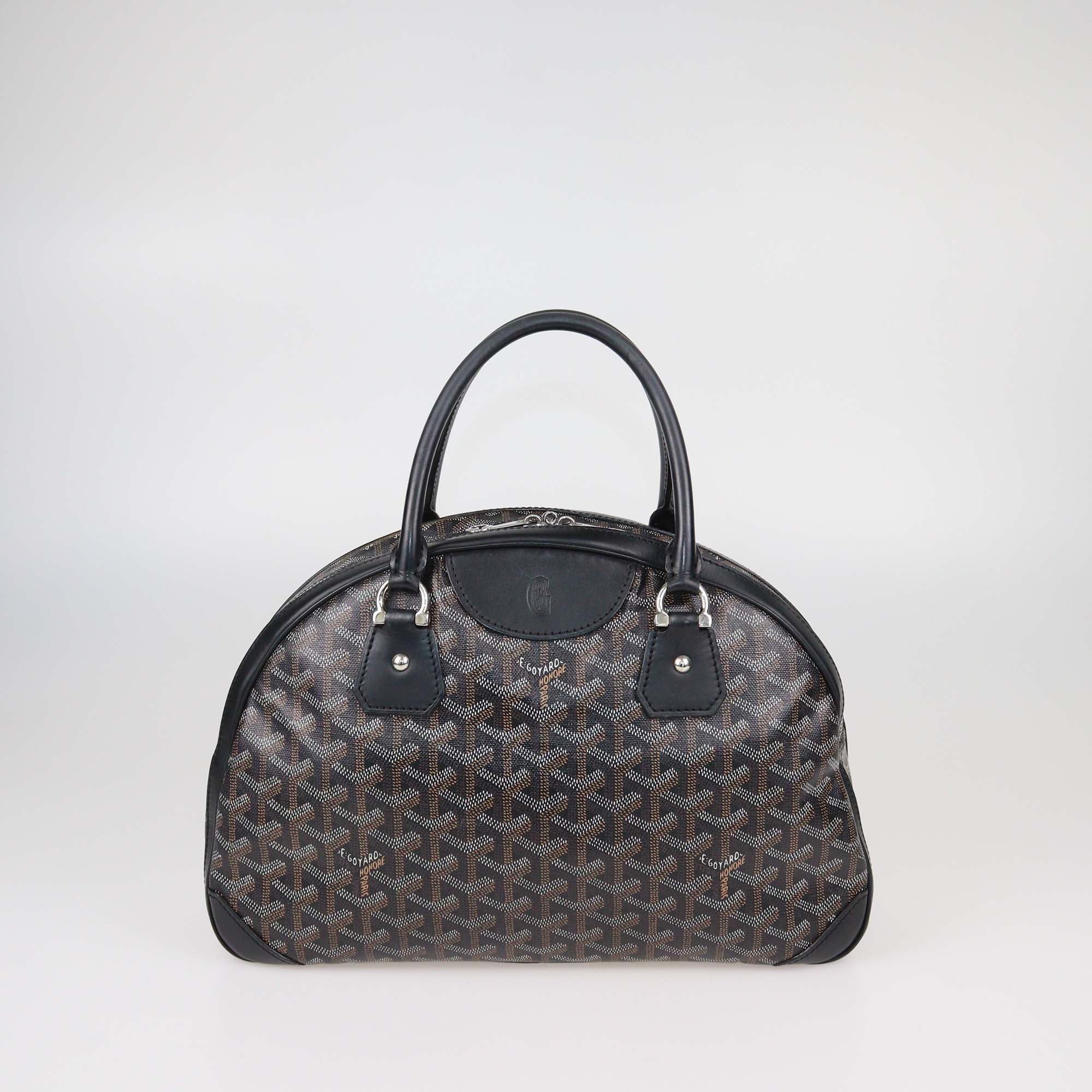 Goyard Black Goyardine Coated Canvas and Leather St. Jeanne MM Bag