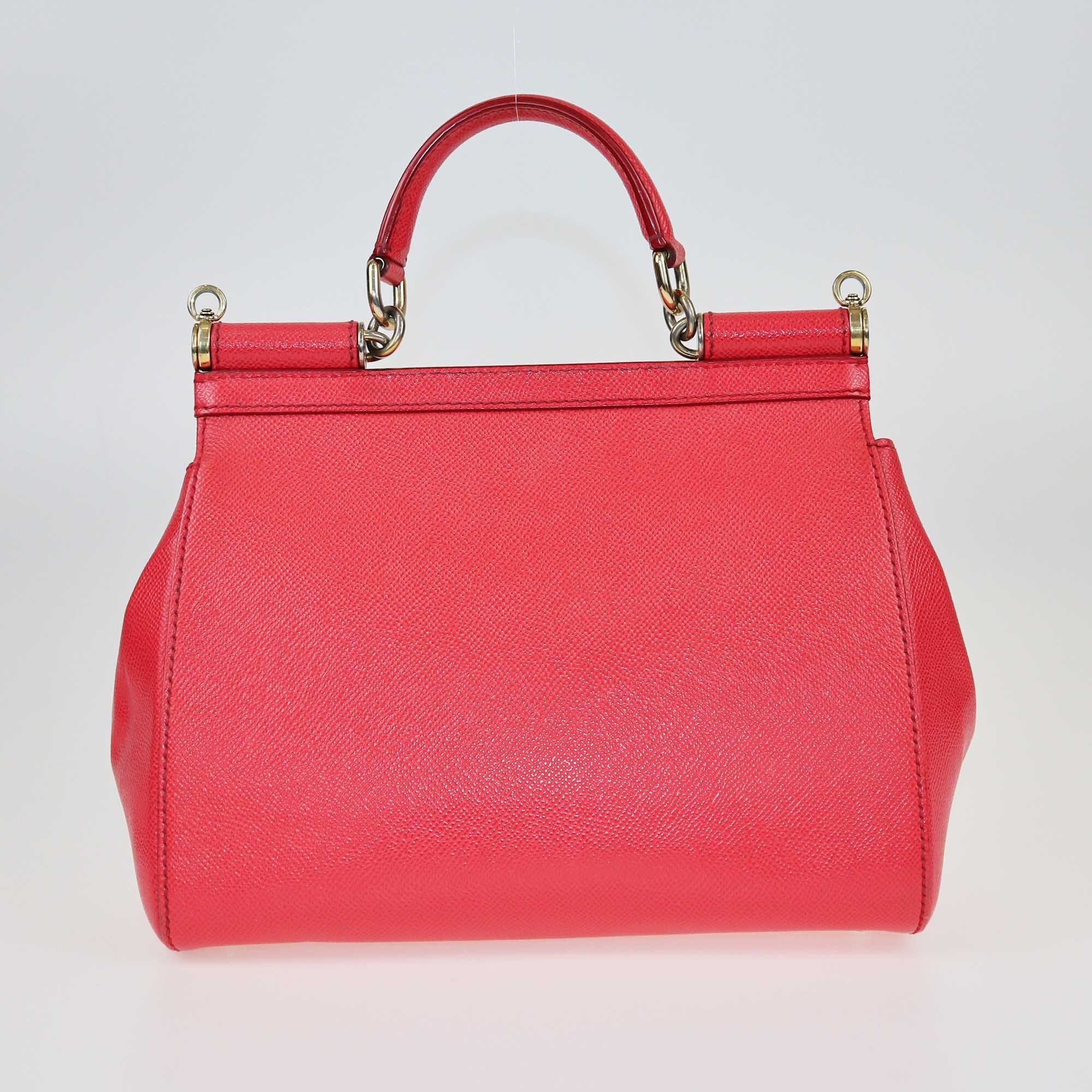 Dolce & Gabbana Red Medium Miss Sicily Top Handle Bag Bags Dolce & Gabbana 