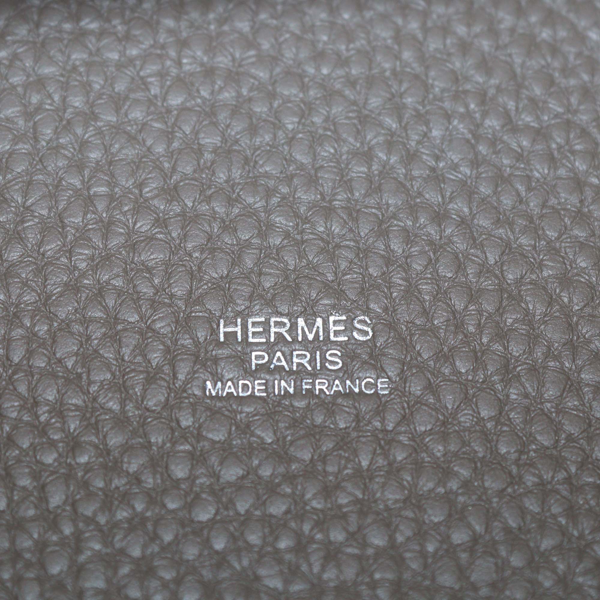 Hermes Etoupe Clemence Leather Picotin Lock 22 Bag