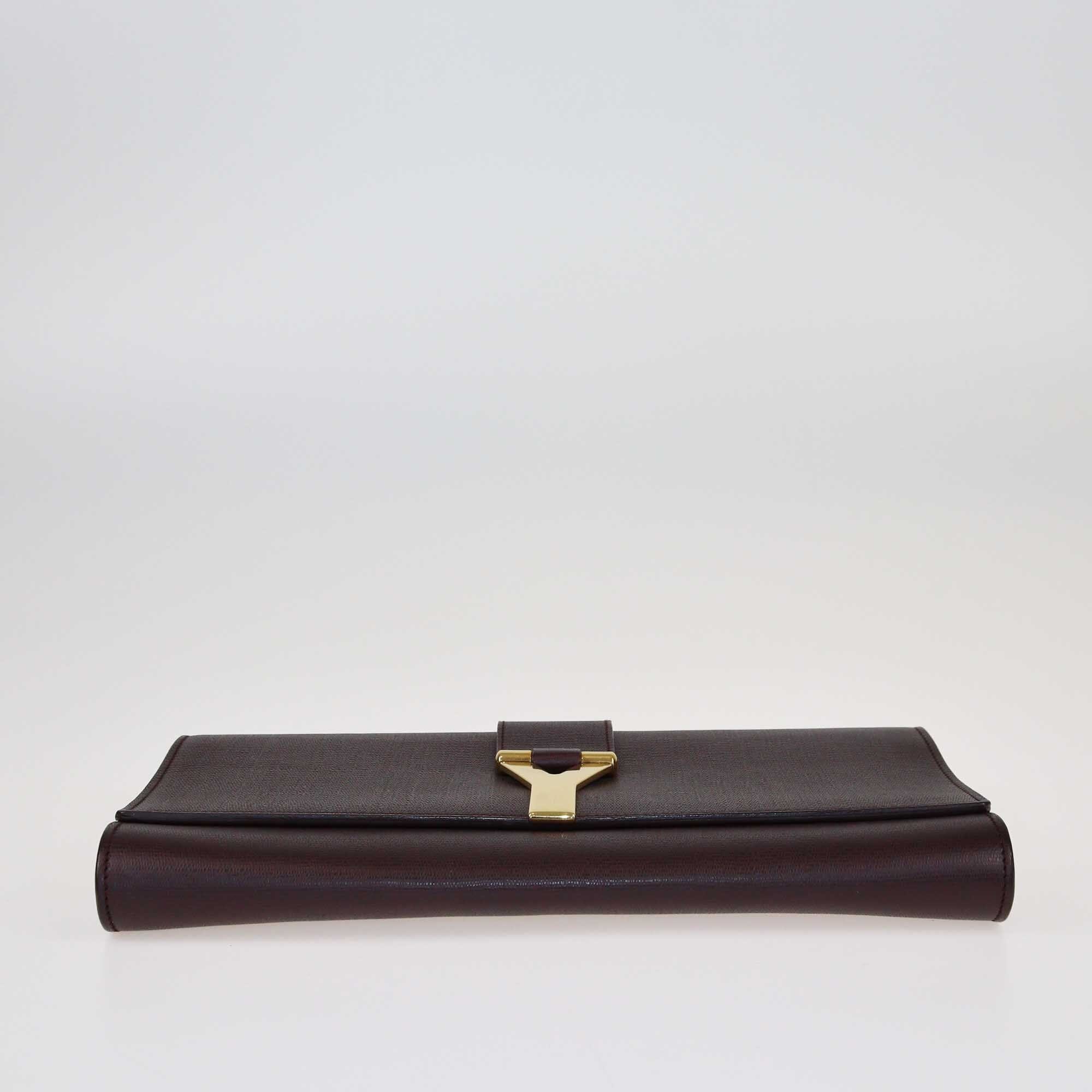 Yves Saint Laurent Burgundy Y Ligne Clutch Bags Yves Saint Laurent 