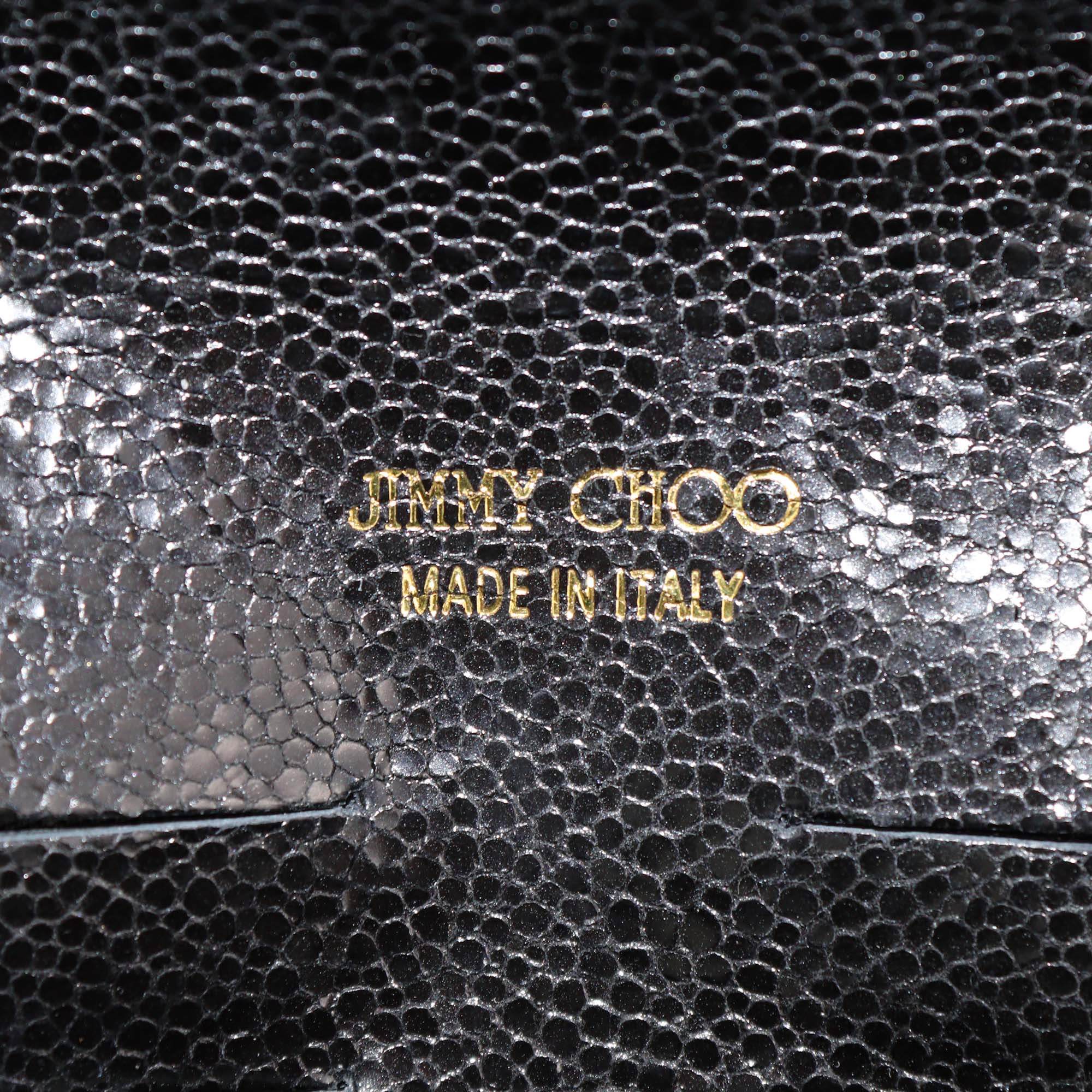 Jimmy Choo Black Glitter Fabric Riane Clutch
