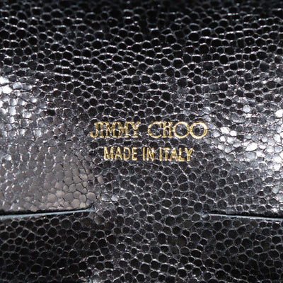 Jimmy Choo Black Glitter Fabric Riane Clutch