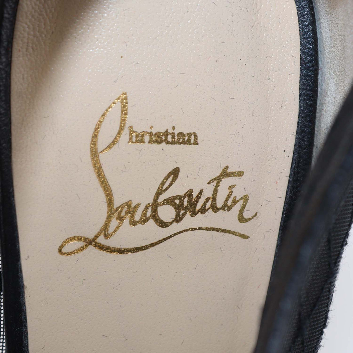 Christian Louboutin Black Mesh and Patent Leather Filette Booties