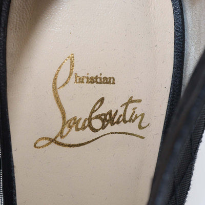 Christian Louboutin Black Mesh and Patent Leather Filette Booties