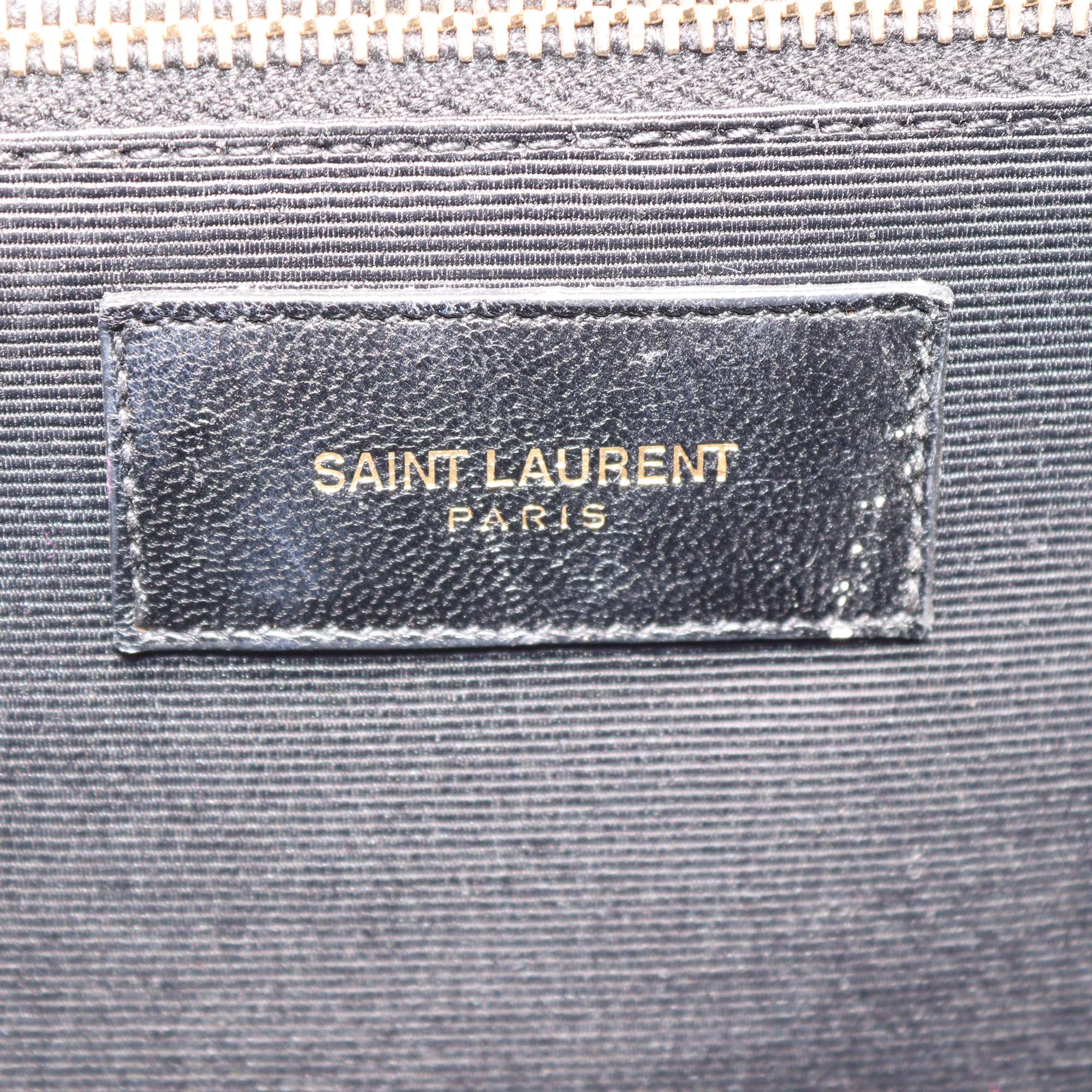 Saint Laurent Blue Chevron Leather Large Envelope Shoulder Bag