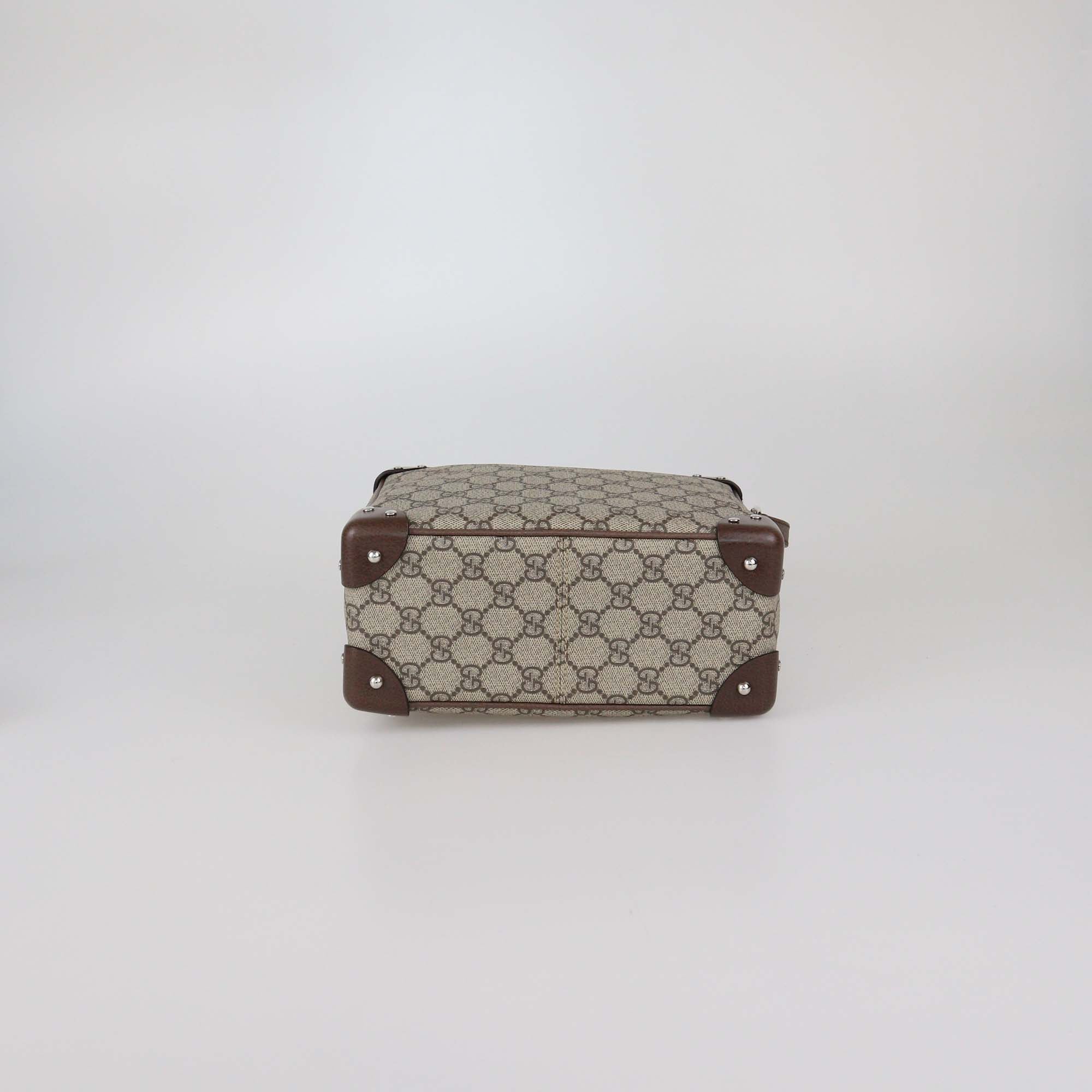 Gucci Brown/Beige GG Supreme Canvas Trunk Shoulder Bag