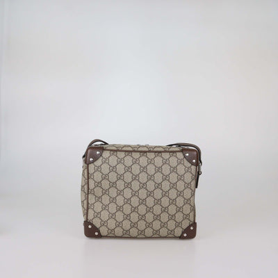 Gucci Brown/Beige GG Supreme Canvas Trunk Shoulder Bag