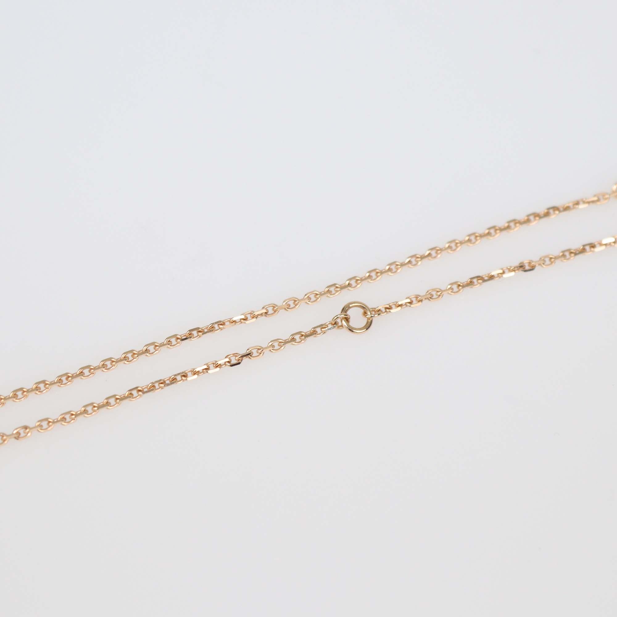 Van Cleef & Arpels Vintage Alhambra 18K Rose Gold Diamond Rhodonite Necklace