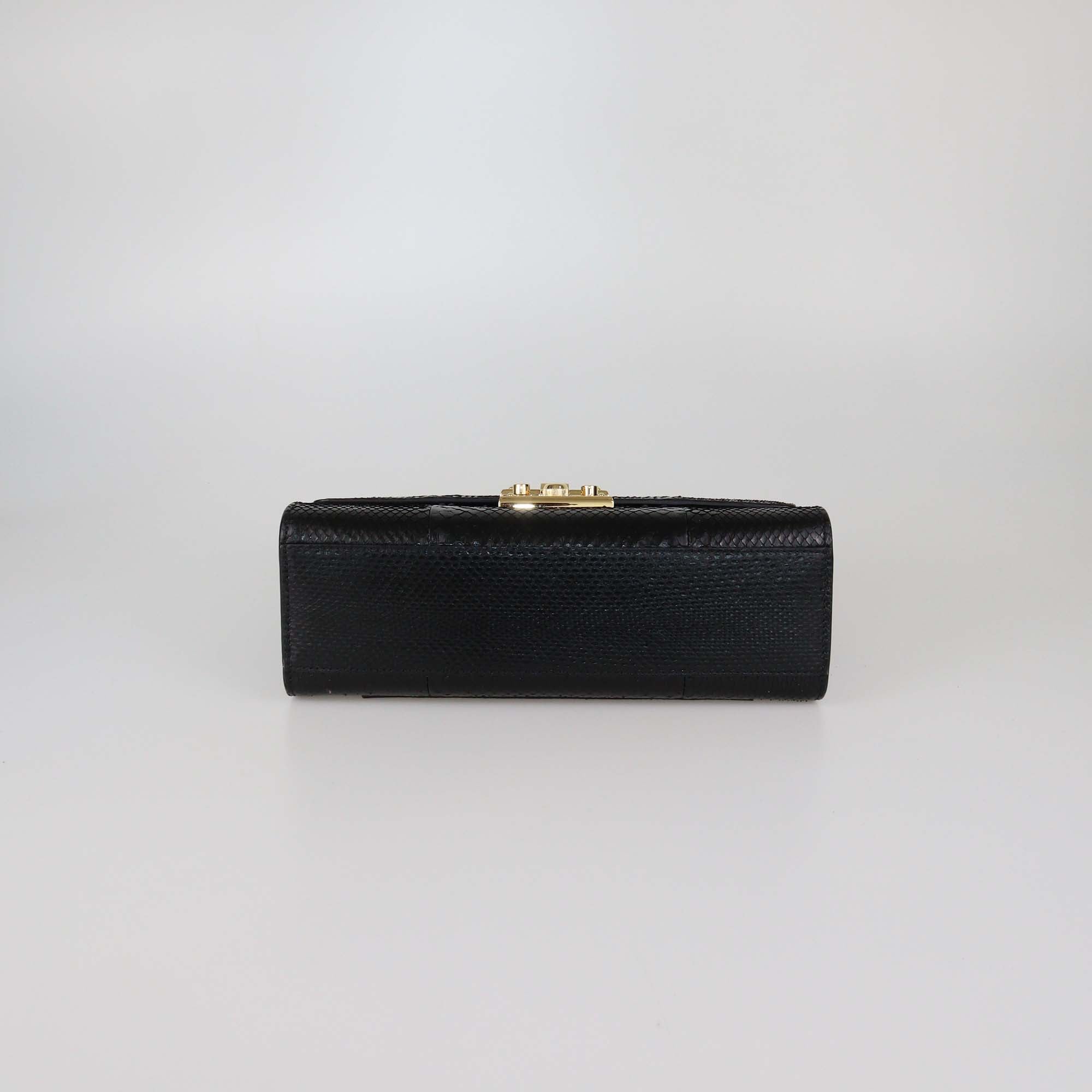 Gucci Black Python Medium Padlock Shoulder Bag