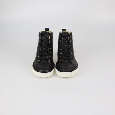 Hermes Black Leather Jimmy High Top Sneakers