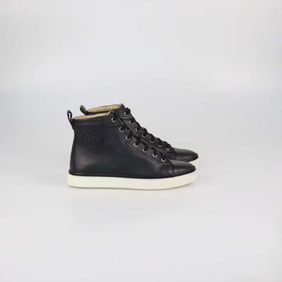 Hermes Black Leather Jimmy High Top Sneakers