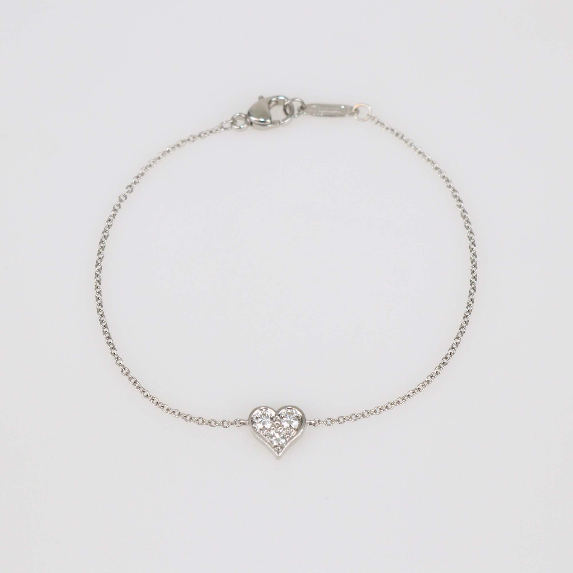 Tiffany & Co. Platinum Diamond Sentimental Heart Bracelet