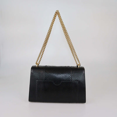 Gucci Black Python Medium Padlock Shoulder Bag