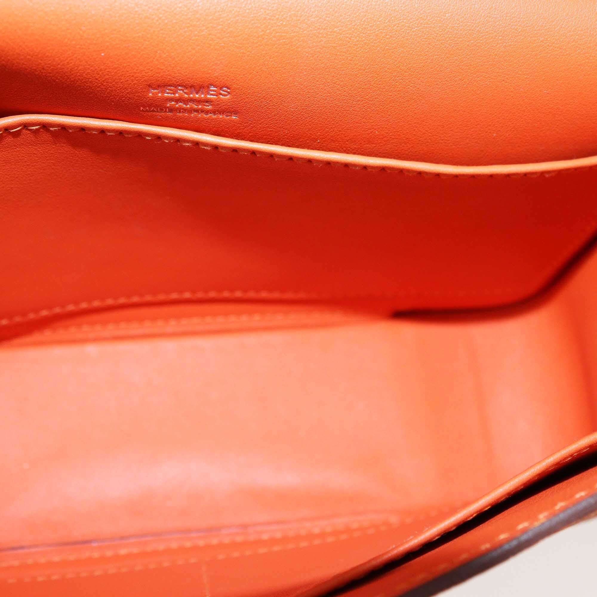 Hermès Orange Chèvre Mysore Palladium Hardware Geta Sangle Bag Bags Hermes 