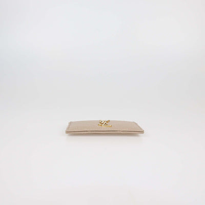 Saint Laurent Beige Matelasse Leather Cassandre Card Holder