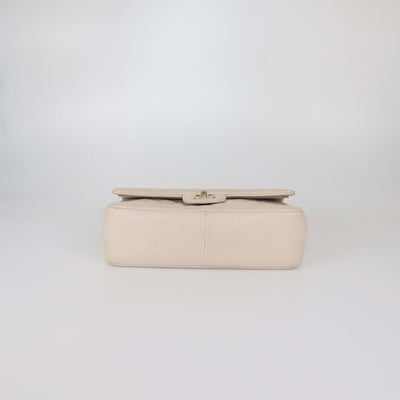 Chanel Light Beige Quilted Leather Jumbo Classic Double Flap Bag