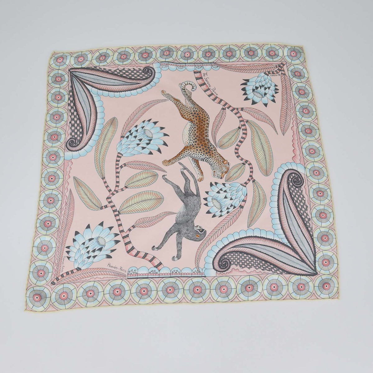 Hermes Multicolor Silk The Savana Dance Pocket Square Scarf