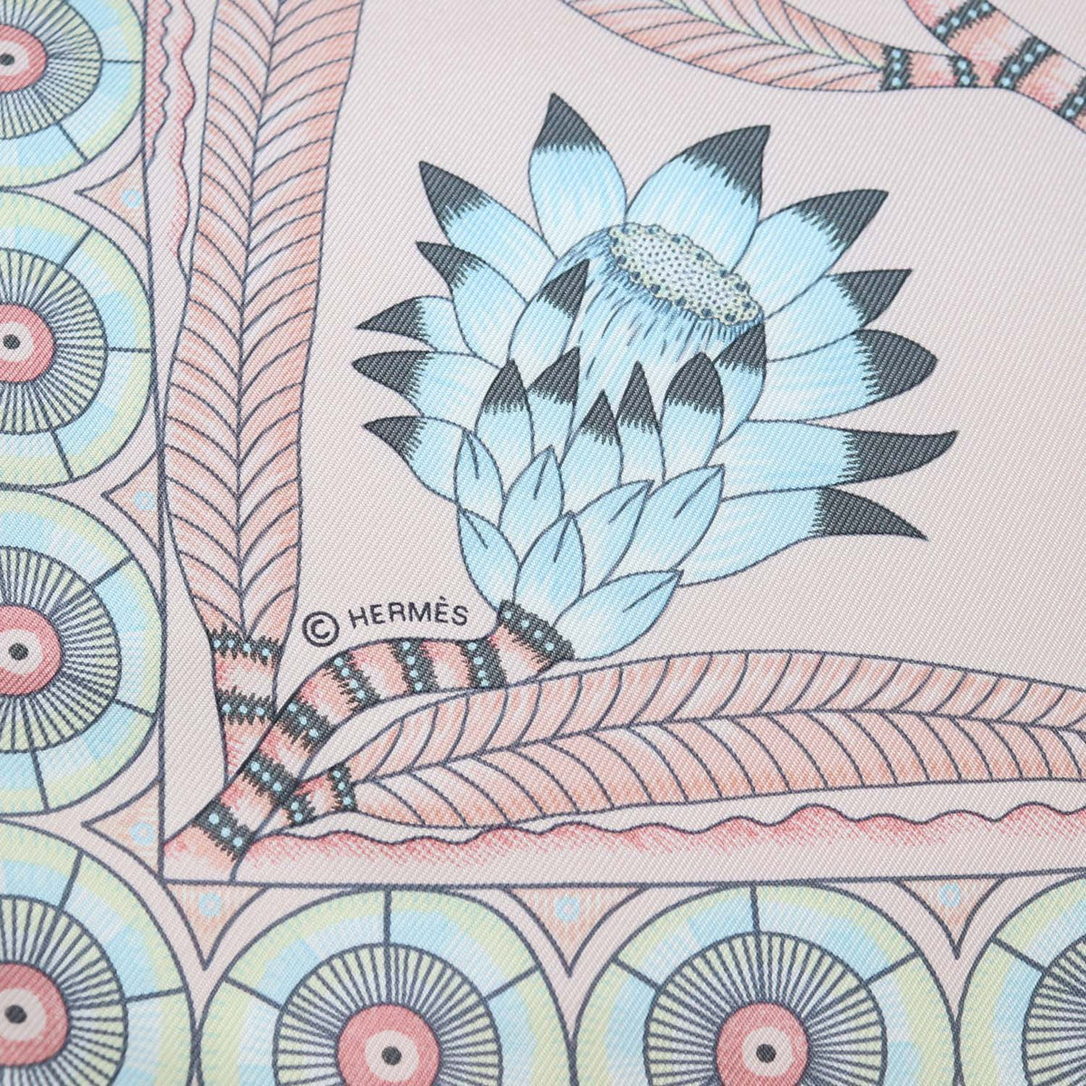 Hermes Multicolor Silk The Savana Dance Pocket Square Scarf