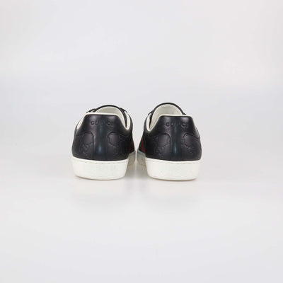 Gucci Black Guccissima Leather Classic Ace Low Top Sneakers