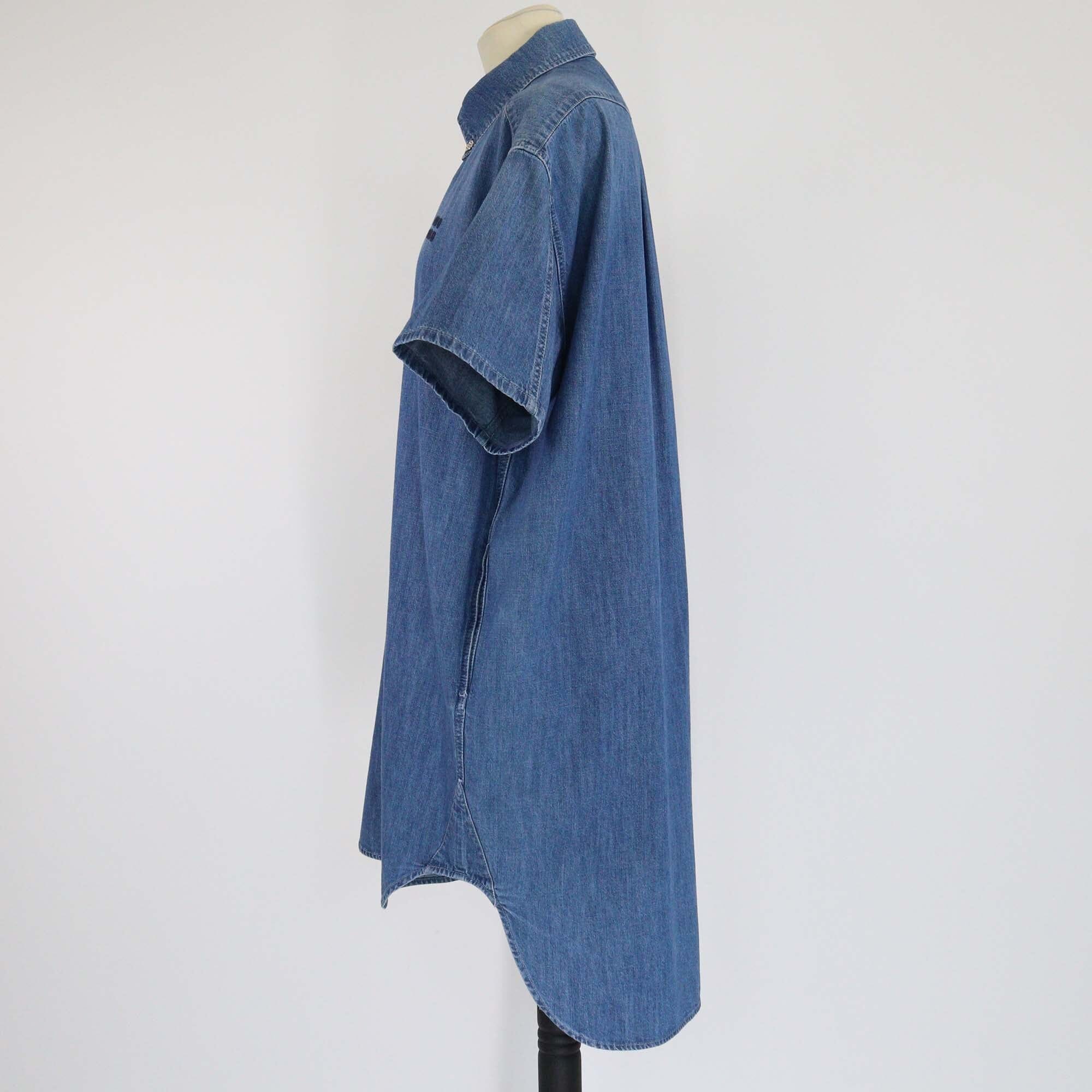 Miu Miu Sapphire Blue Denim Chambray Dress Womens Miu Miu 