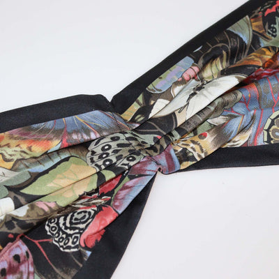 Valentino Multicolor Silk Butterfly Print Scarf
