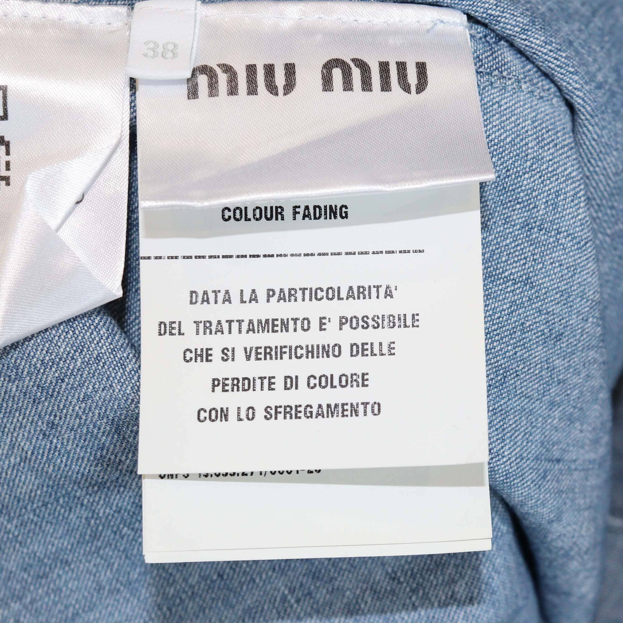 Miu Miu Sapphire Blue Denim Chambray Dress Womens Miu Miu 