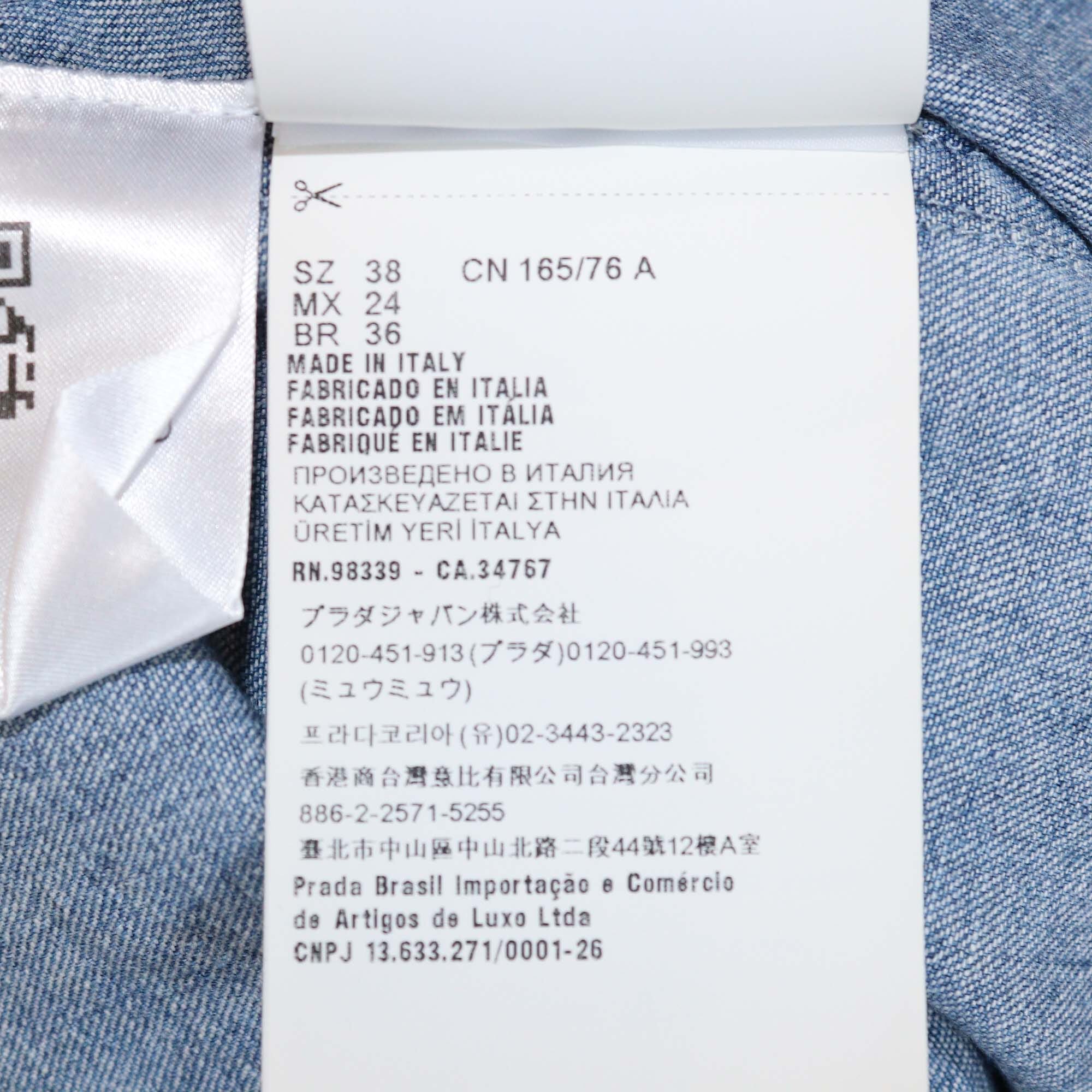Miu Miu Sapphire Blue Denim Chambray Dress Womens Miu Miu 