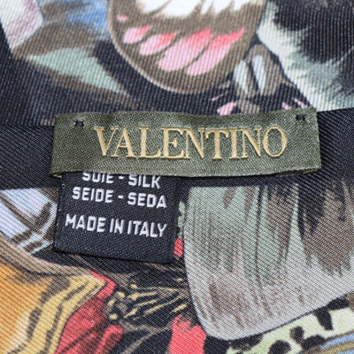 Valentino Multicolor Silk Butterfly Print Scarf