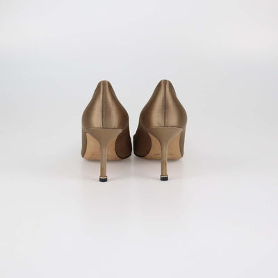 Manolo Blahnik Champagne Satin Hangisi Pumps