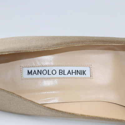 Manolo Blahnik Champagne Satin Hangisi Pumps