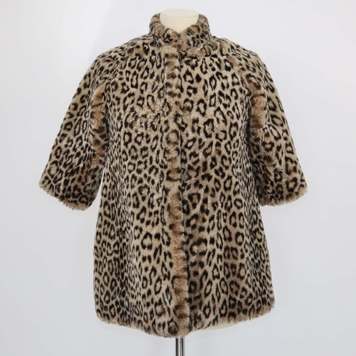 Christian Dior Kids Beige Leopard Print Faux Fur Coat