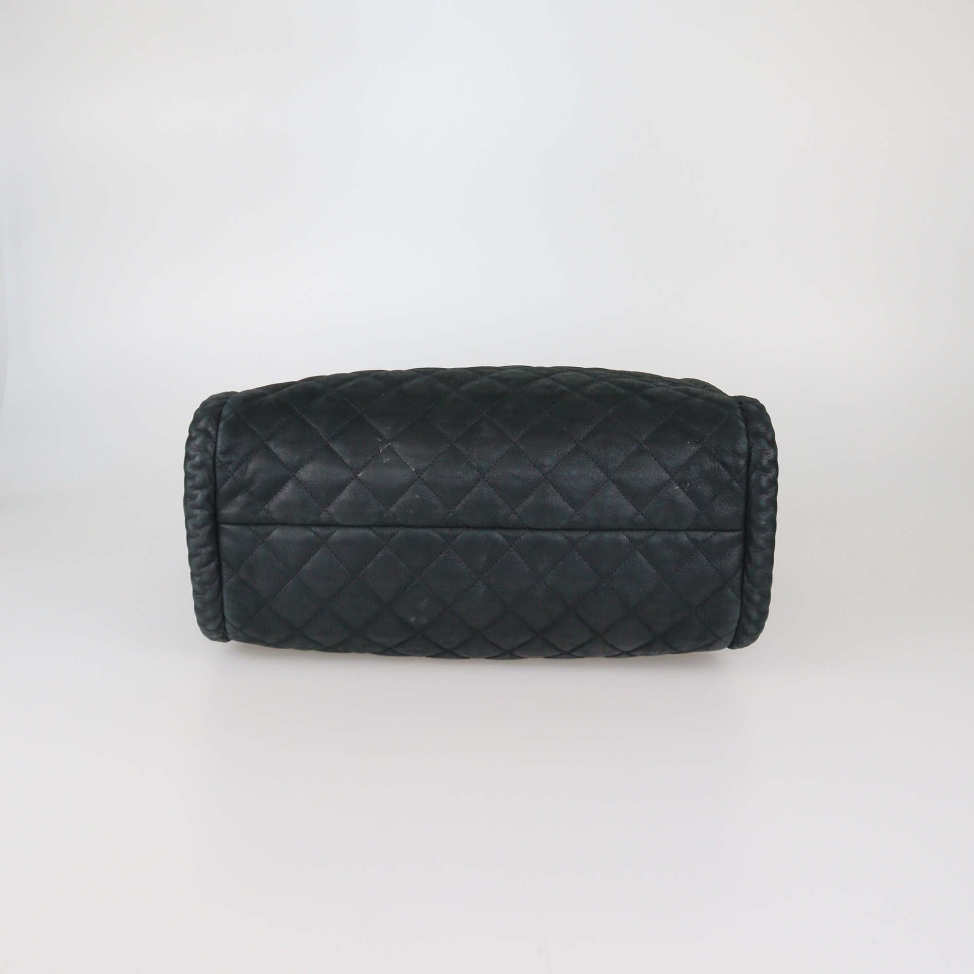 Chanel Black Quilted Leather Studded CC Flap Chain Shoulder Bag