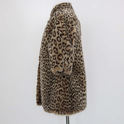 Christian Dior Kids Beige Leopard Print Faux Fur Coat