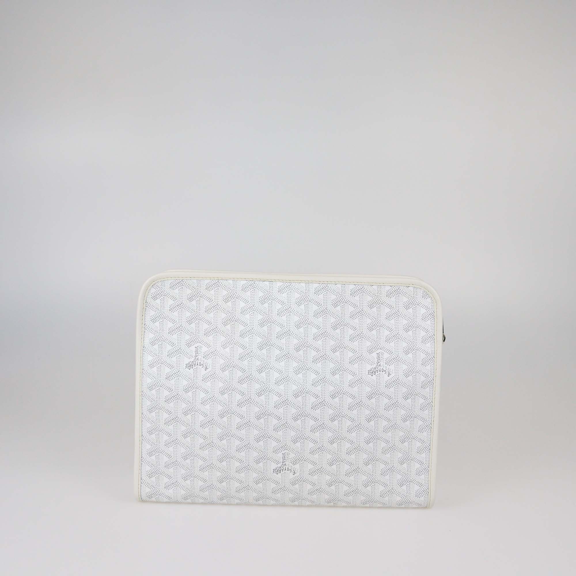 Goyard White Goyardine Coated Canvas Jouvence GM Toiletry Bag