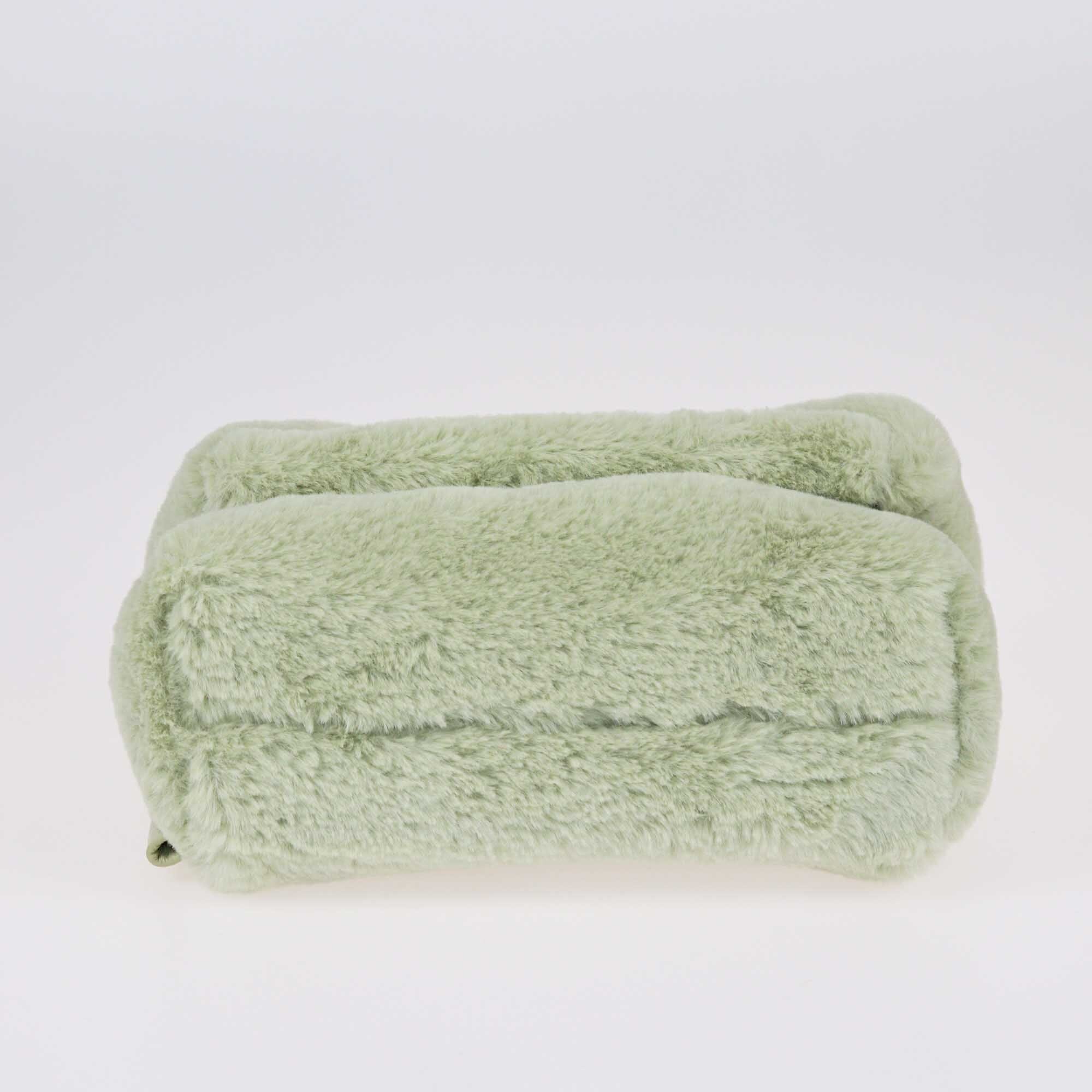 JW Anderson Light Green Faux Fur Midi Twister Shoulder Bag Bags JW Anderson 