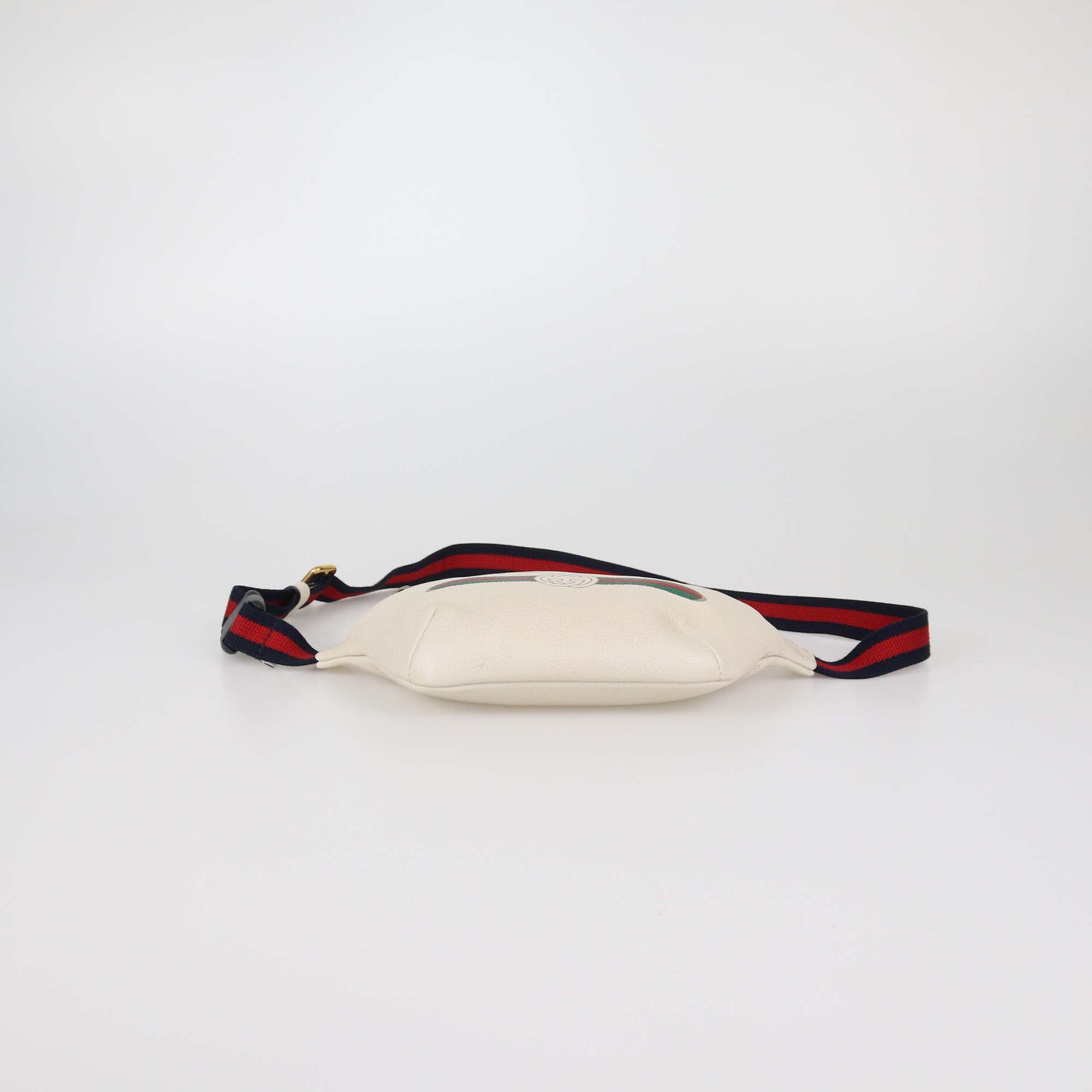 Gucci Off White Leather Logo Web Belt Bag