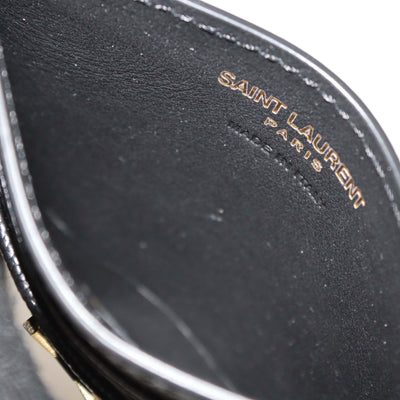 Saint Laurent Black Matelasse Leather Cassandre Card Holder