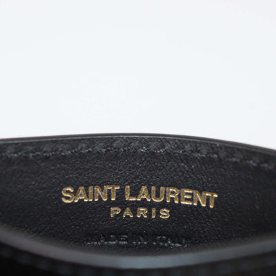 Saint Laurent Black Matelasse Leather Cassandre Card Holder