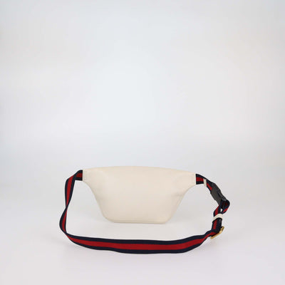 Gucci Off White Leather Logo Web Belt Bag