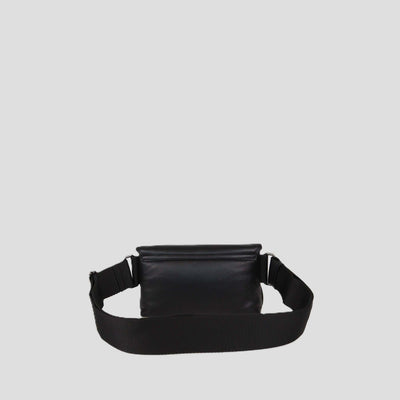 Valentino Black Padded Leather Logo Belt Bag/Crossbody bag