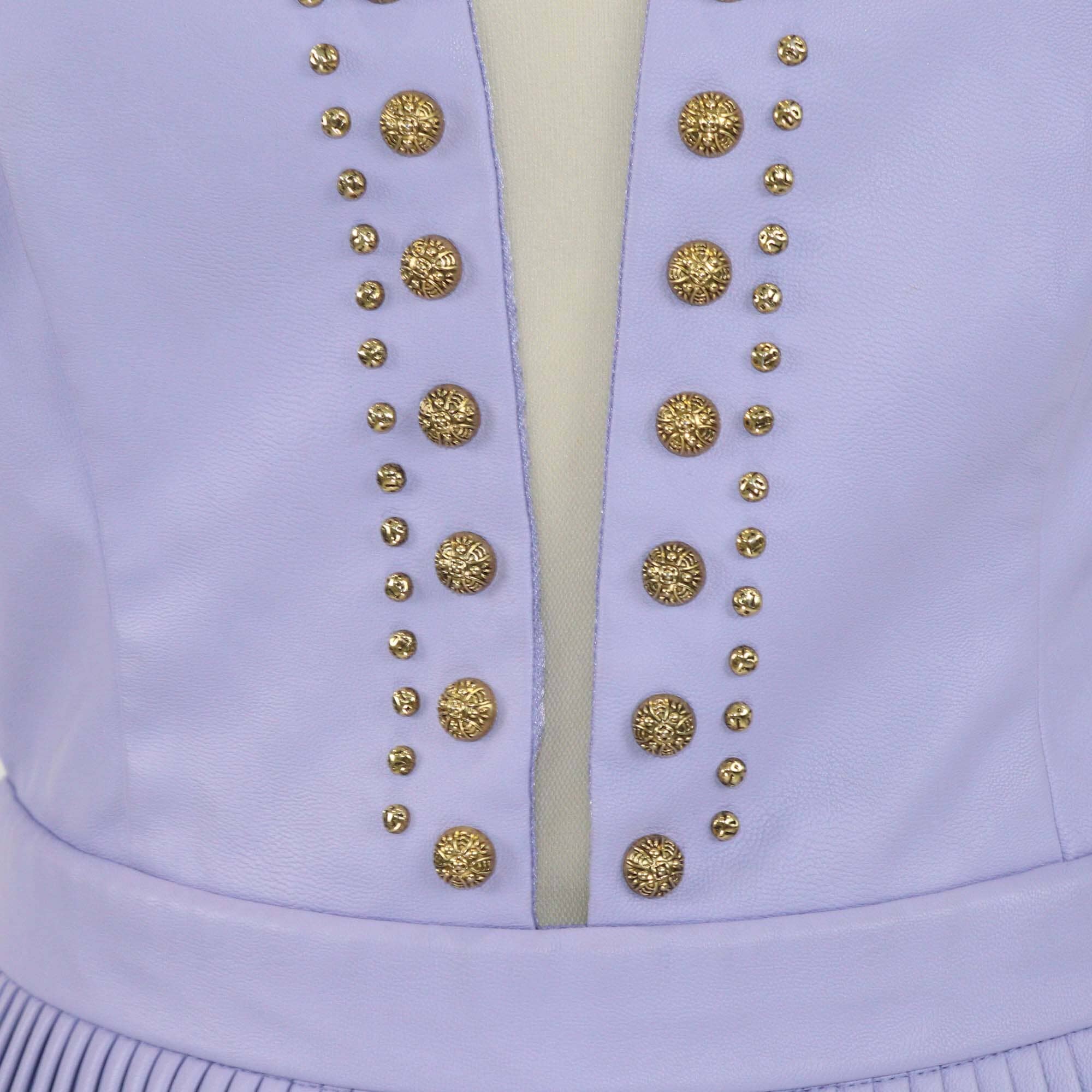 Elisabetta Franchi Lavender Sleeveless Studded Mini Dress Womens Elisabetta Franchi 