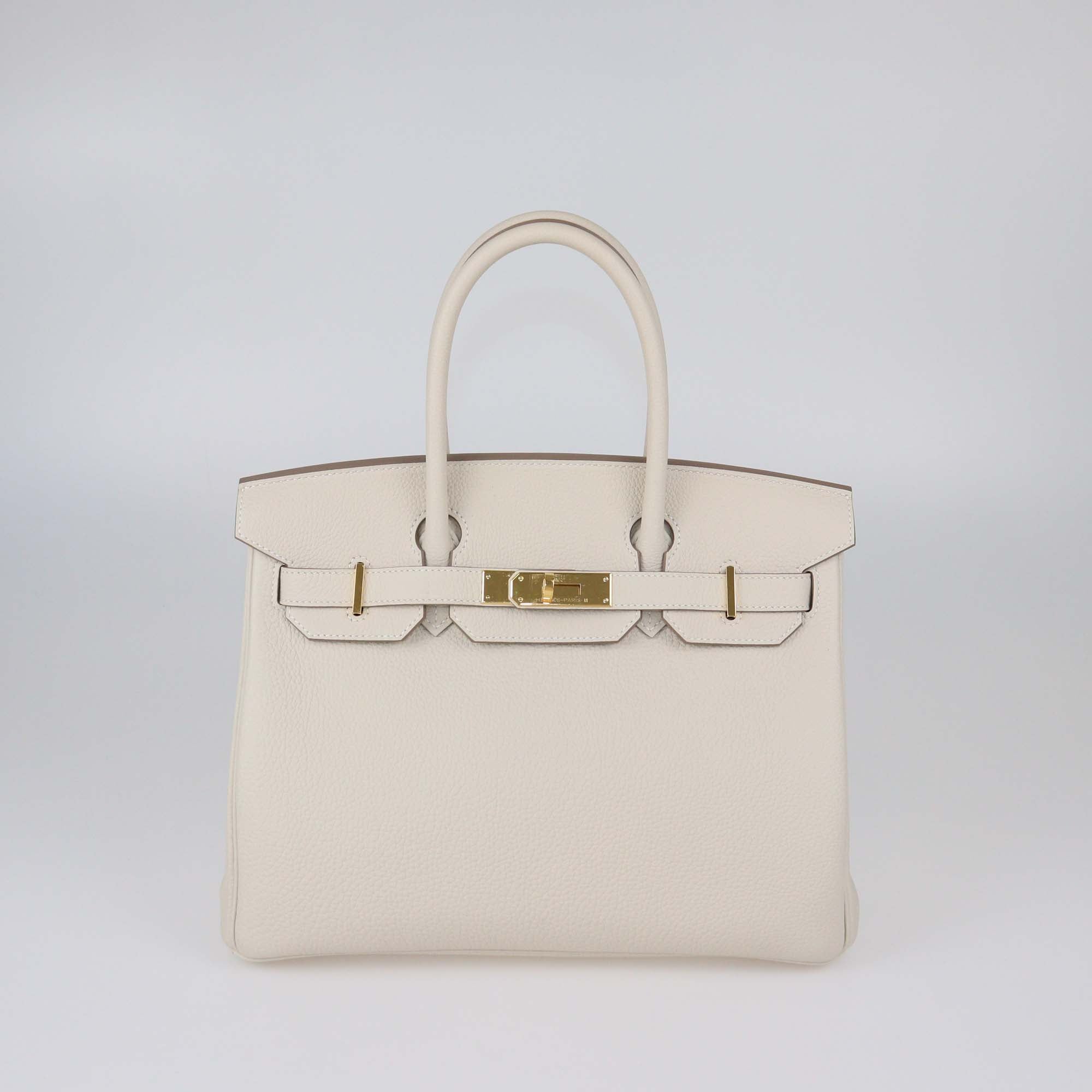 Hermes Craie Togo Leather Gold Hardware Birkin 30 Bag