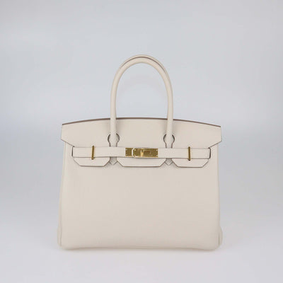 Hermes Craie Togo Leather Gold Hardware Birkin 30 Bag