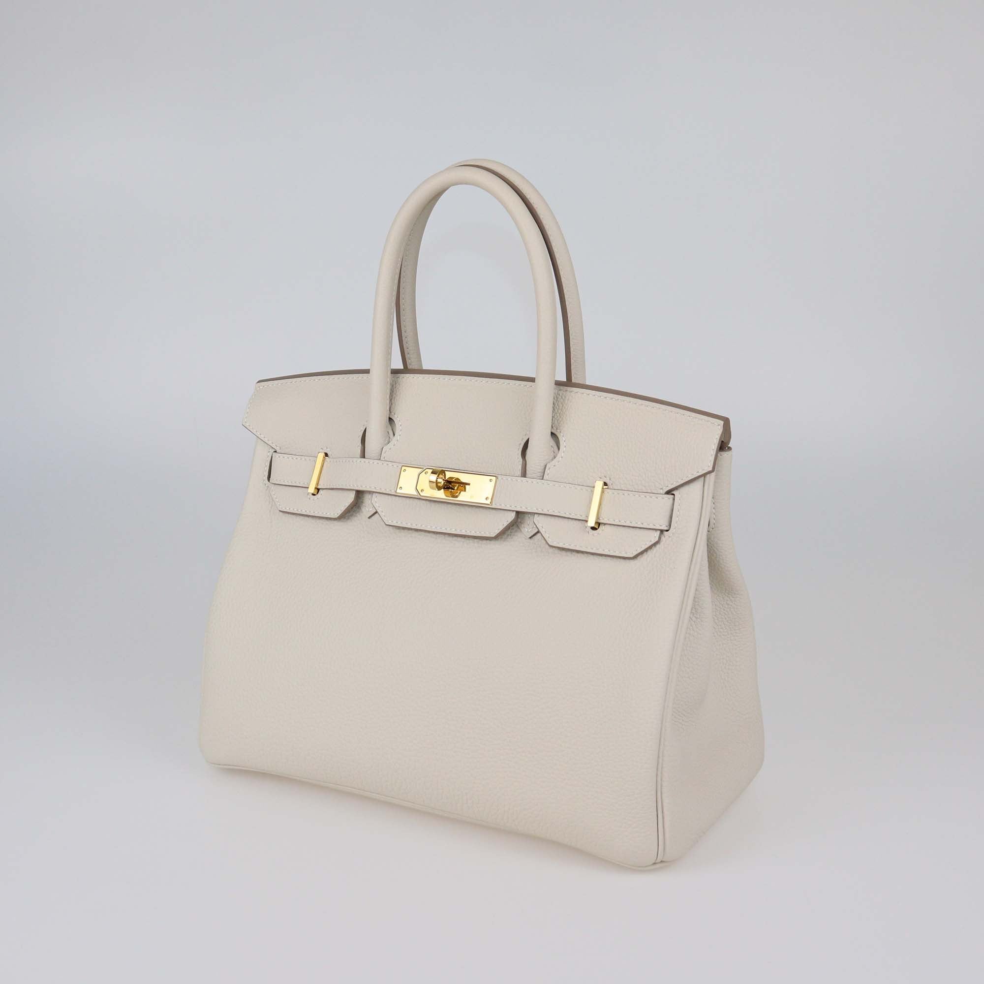 Hermes Craie Togo Leather Gold Hardware Birkin 30 Bag