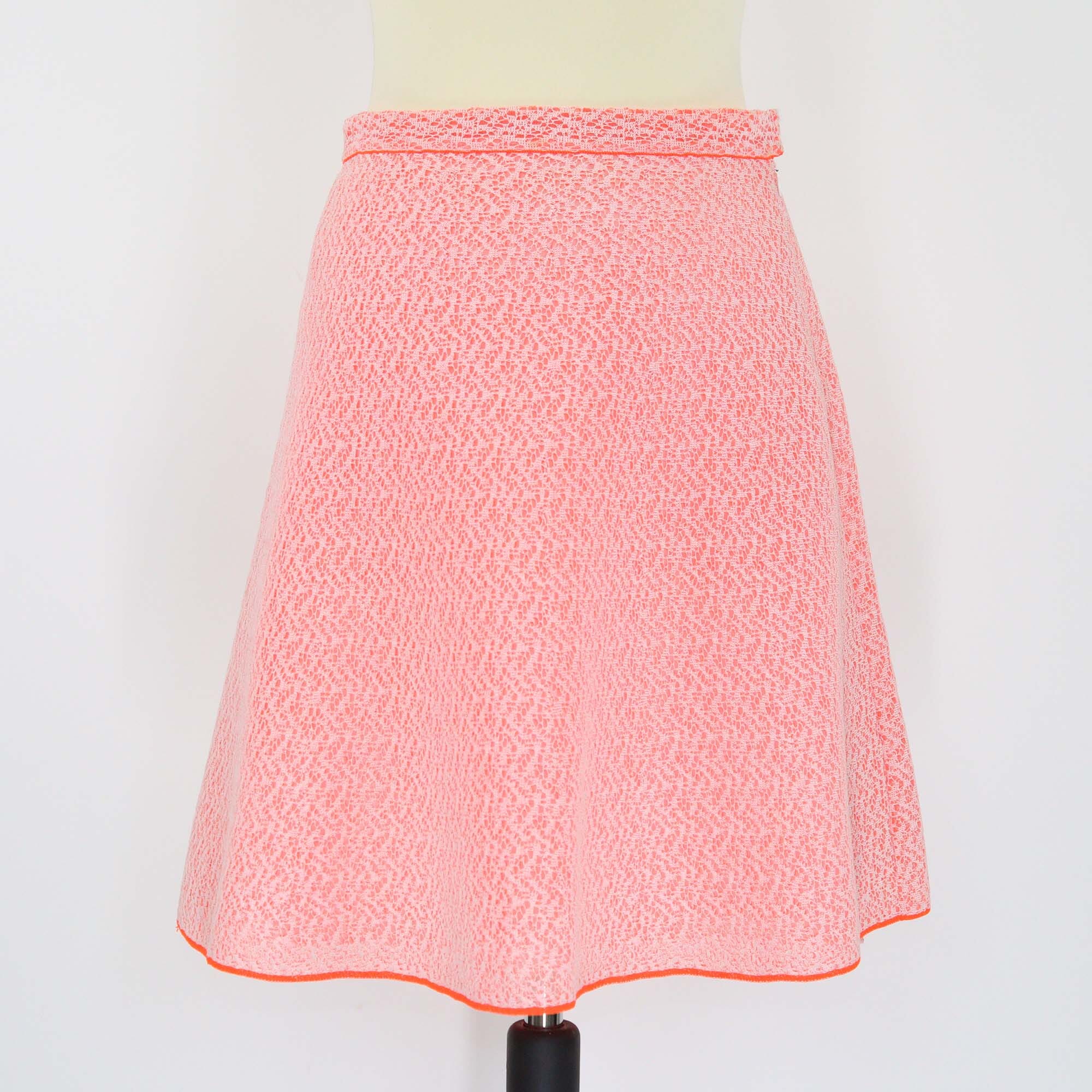 Christian Dior Neon Orange Textured Skirt Womens Christian Dior 