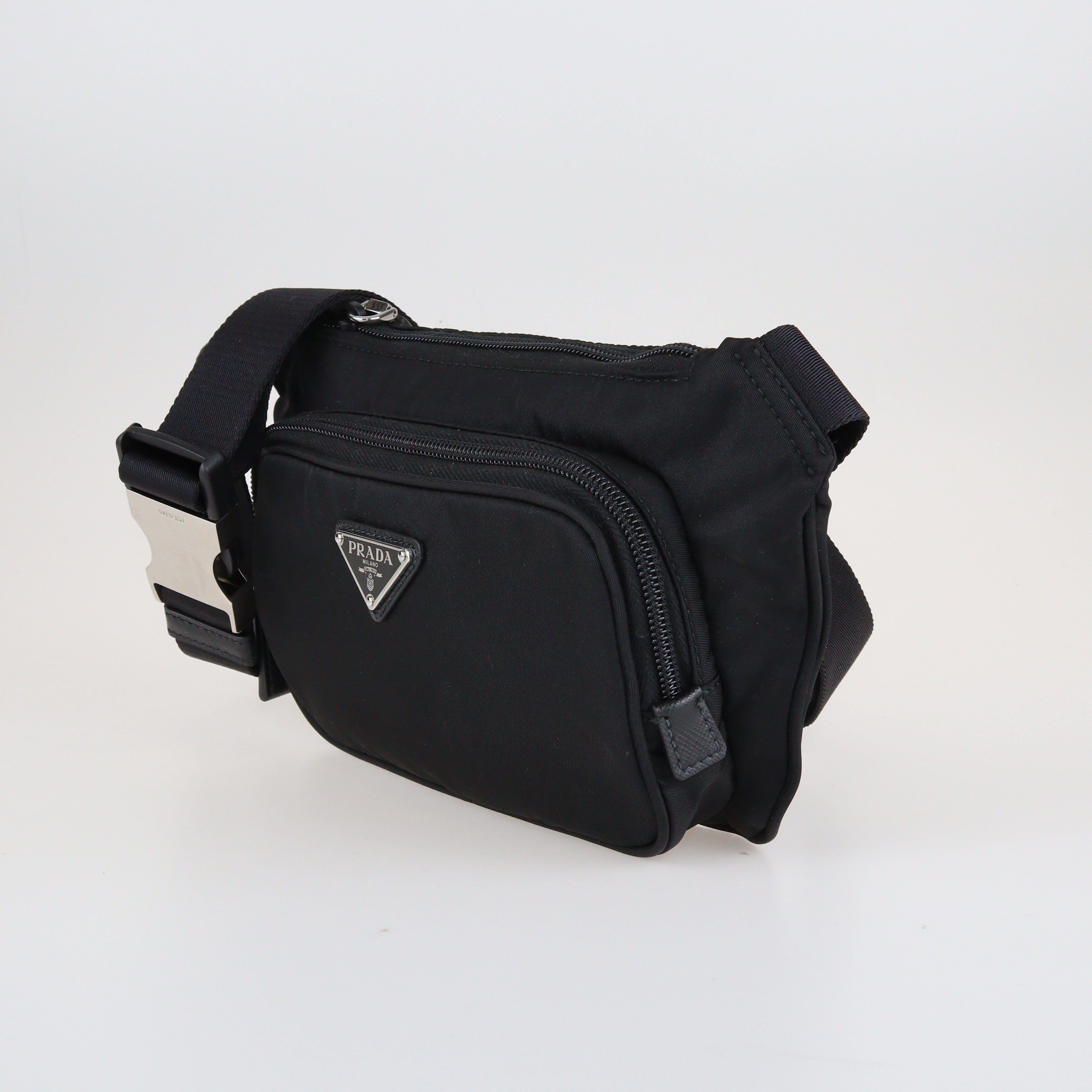 Black Re-Nylon Belt Bag Bags Prada 