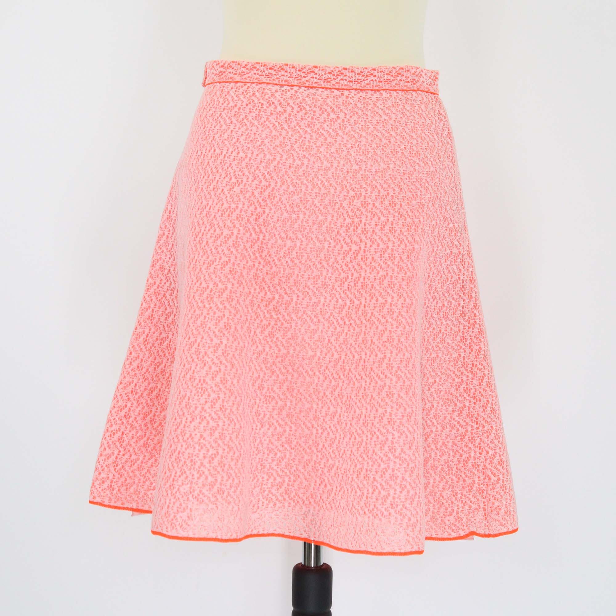 Christian Dior Neon Orange Textured Skirt Womens Christian Dior 