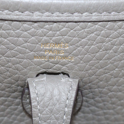 Hermes Gris Meyer Clemence Leather Evelyne TPM Bag