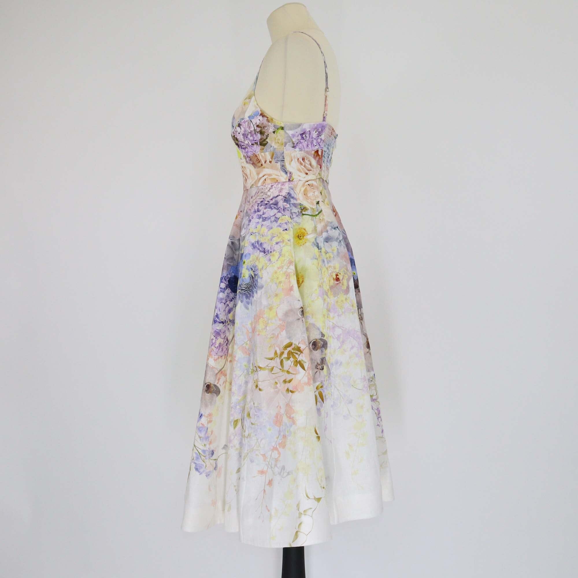 Zimmermann Multicolor Floral Print Bralette Midi Dress Womens Zimmermann 